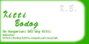 kitti bodog business card